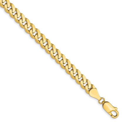9 Inch 10K 5.75mm Flat Beveled Curb Chain Bracelet