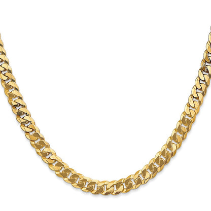 20 Inch 10K 6.1mm Flat Beveled Curb Chain Necklace