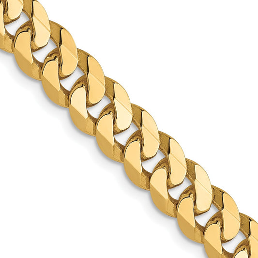 20 Inch 10K 6.1mm Flat Beveled Curb Chain Necklace