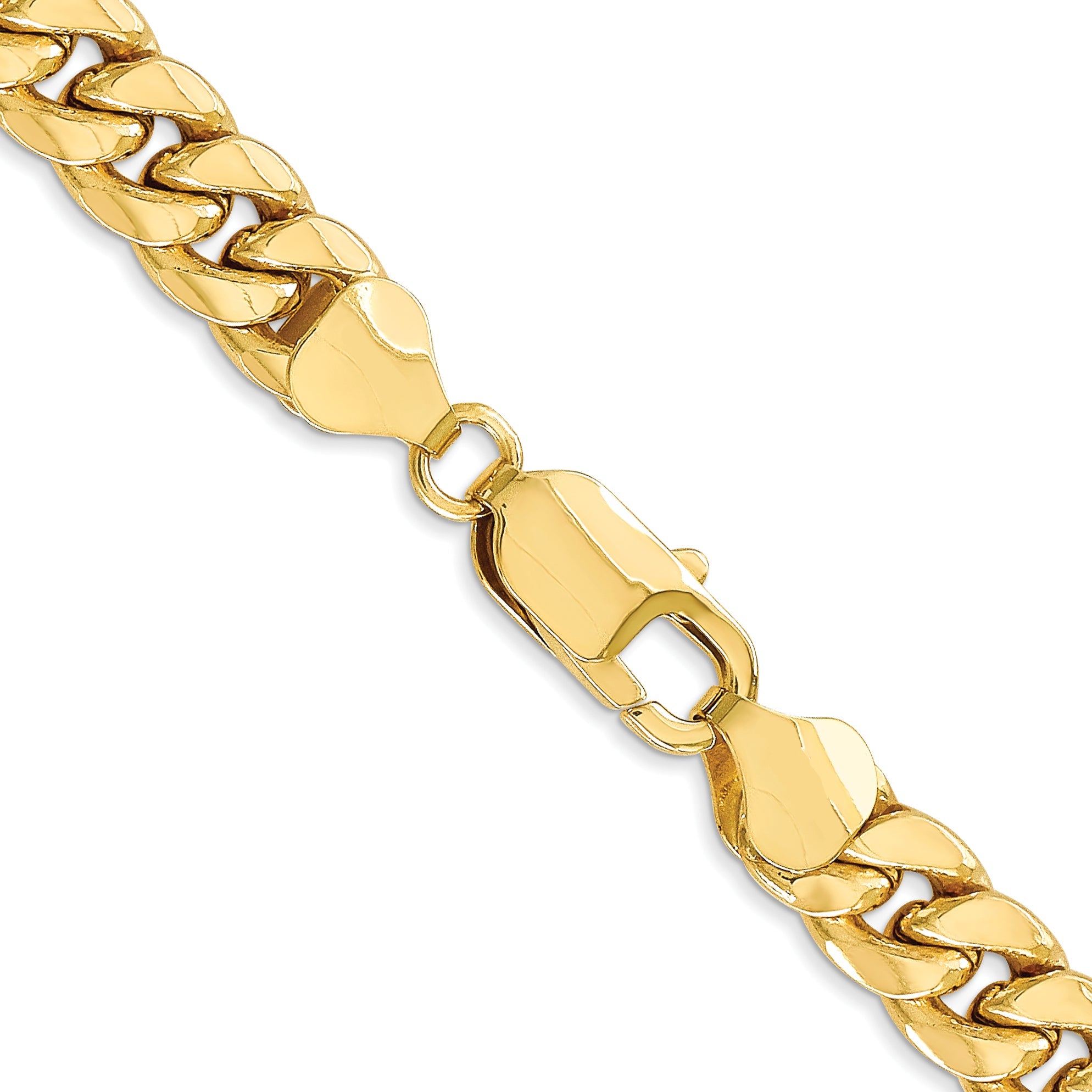 24 Inch 10K 7.3mm Semi-Solid Miami Cuban Chain Necklace
