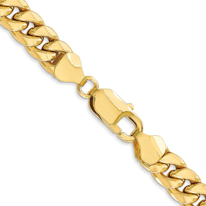24 Inch 10K 7.3mm Semi-Solid Miami Cuban Chain Necklace