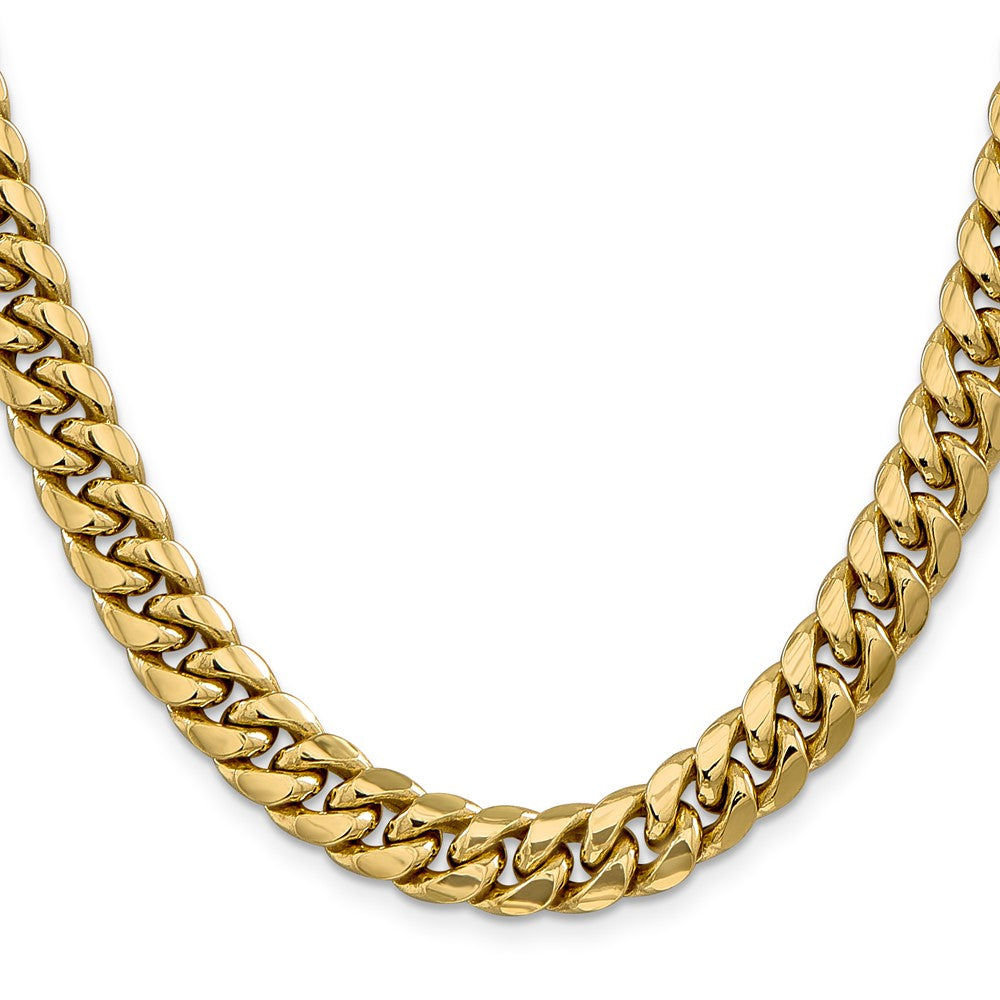 26 Inch 10K Semi-Solid 9.3mm Miami Cuban Chain Necklace