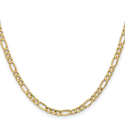20 Inch 10K 4.75mm Semi-Solid Figaro Chain Necklace