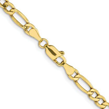 20 Inch 10K 4.75mm Semi-Solid Figaro Chain Necklace