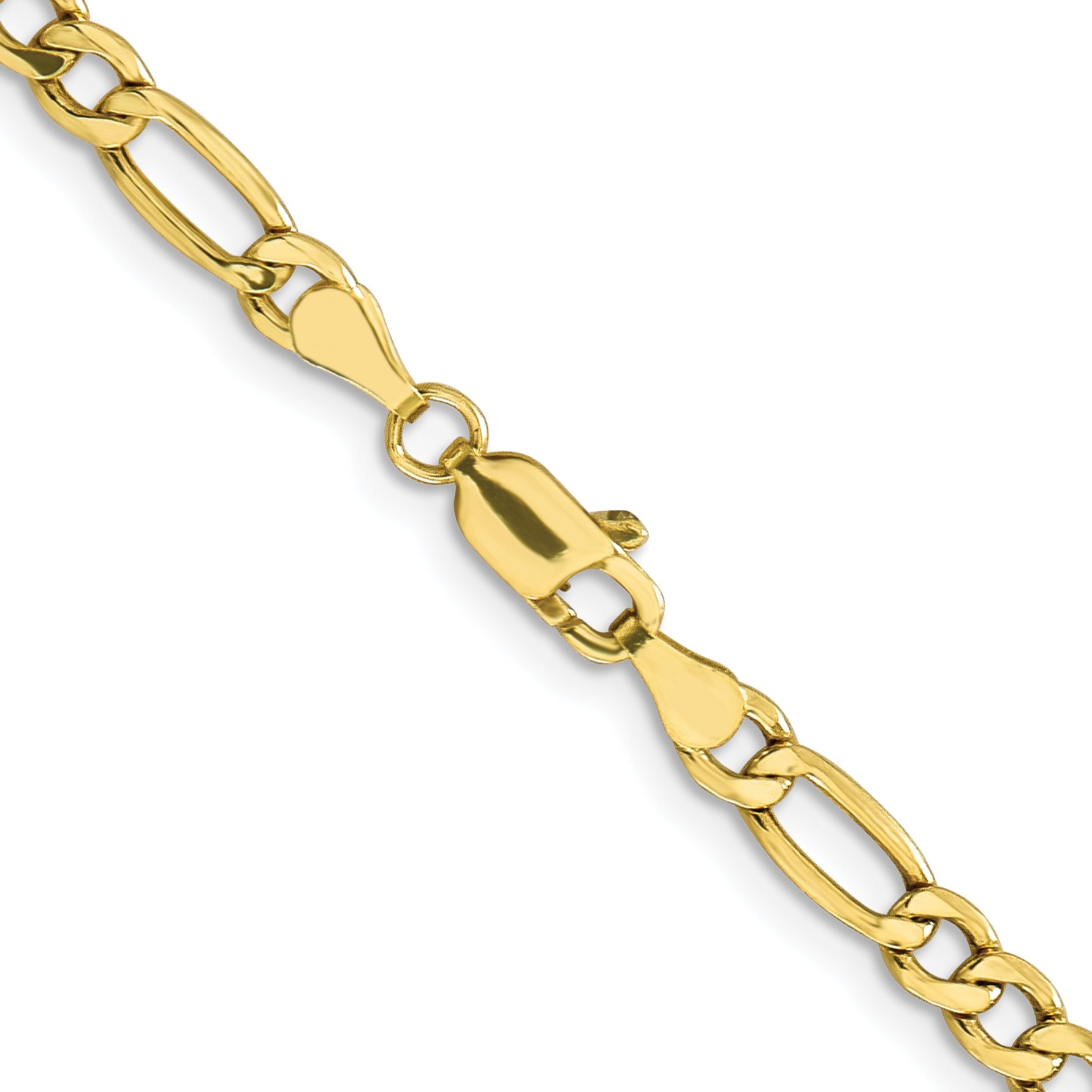 18 Inch 10K 4.75mm Semi-Solid Figaro Chain Necklace