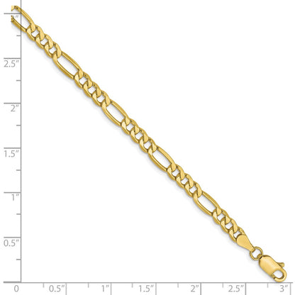 8 Inch 10K 4.75mm Semi-Solid Figaro Chain Bracelet