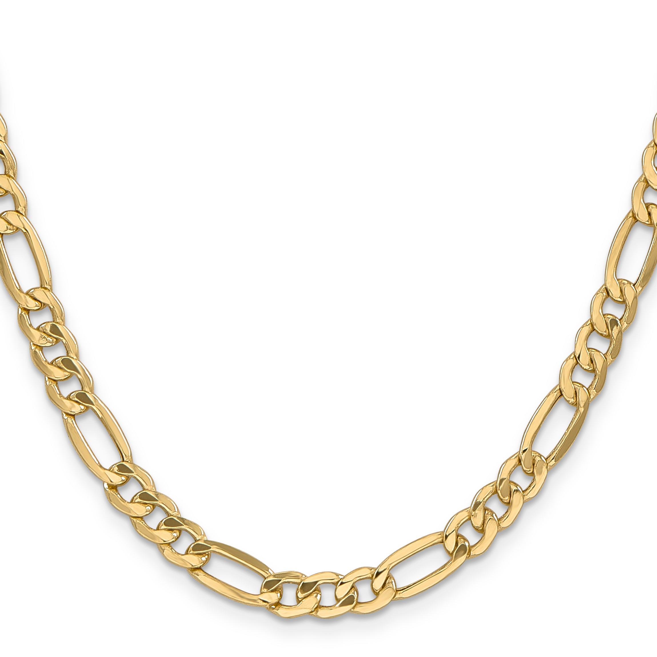 26 Inch 10K Yellow Gold 6.6mm Semi Solid Figaro Chain Necklace