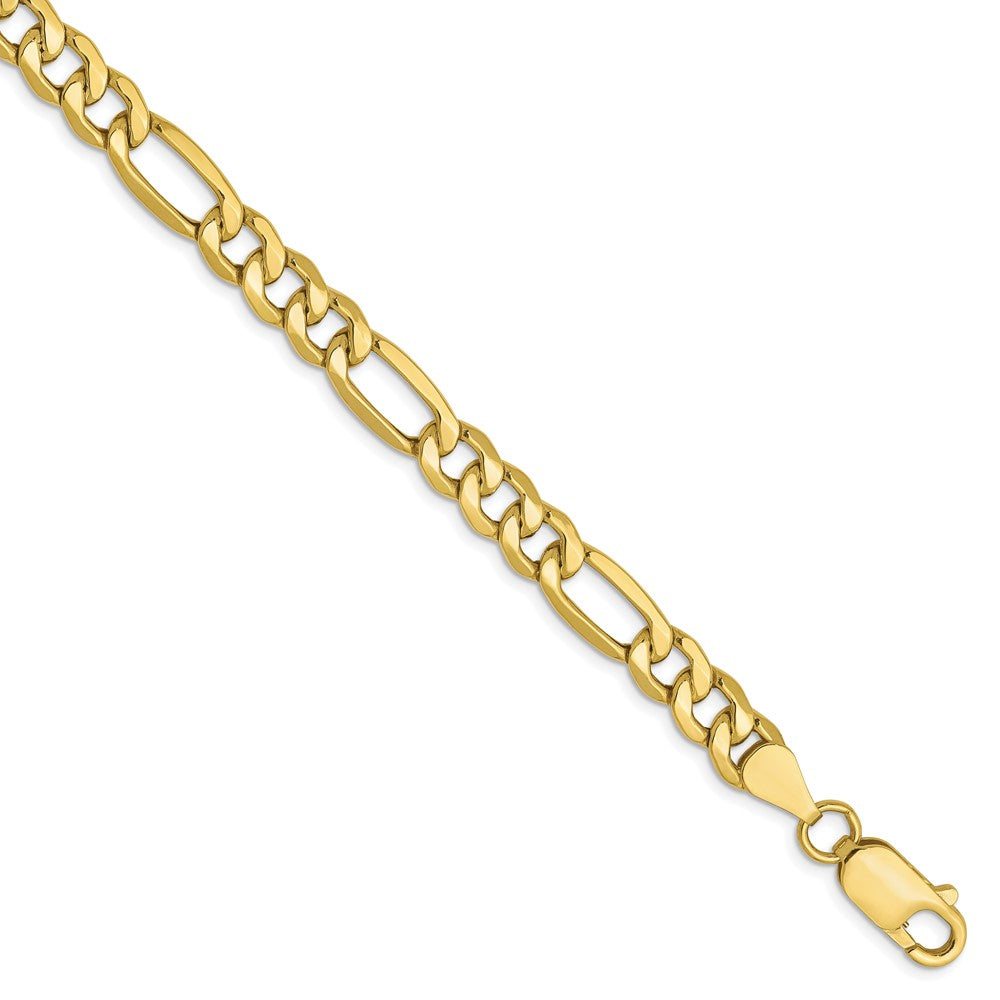 8 Inch 10K 6.6mm Semi-Solid Figaro Chain Bracelet