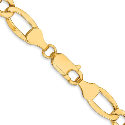 18 Inch 10K 7.3mm Semi-Solid Figaro Chain Necklace