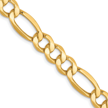 18 Inch 10K 7.3mm Semi-Solid Figaro Chain Necklace