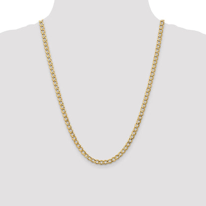 24 Inch 10K 5.25mm Semi-Solid Curb Chain Necklace