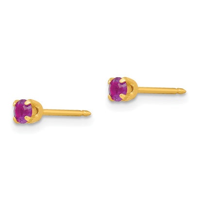 Fashion Inverness 24K Plated February Purple Crystal Birthstone Earrings