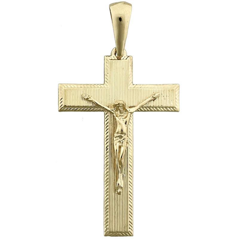 14K Gold 46MM Crucifix Pendant