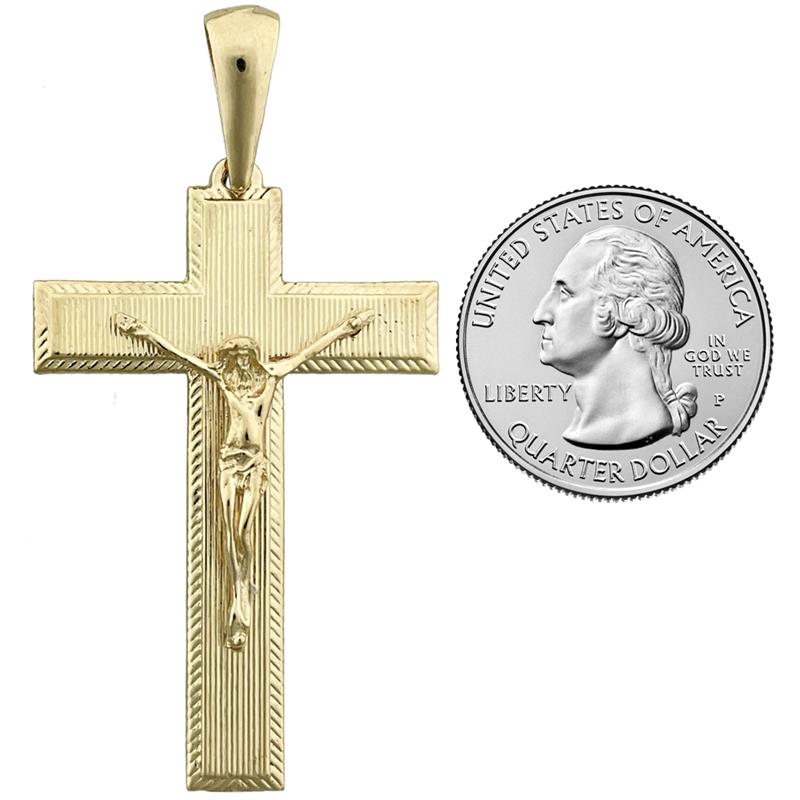 14K Gold 46MM Crucifix Pendant