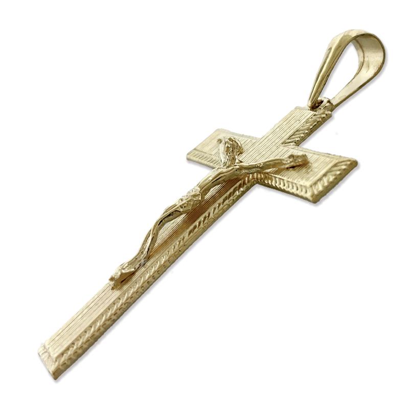 14K Gold 46MM Crucifix Pendant