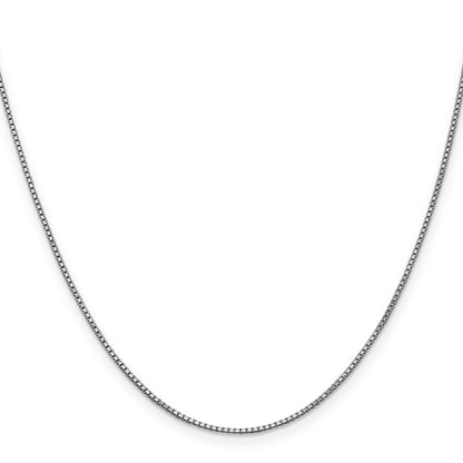 3 Inch 14K White Gold 1mm Box Chain Necklace