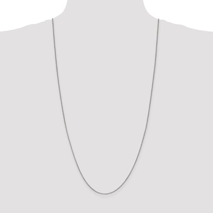 3 Inch 14K White Gold 1mm Box Chain Necklace