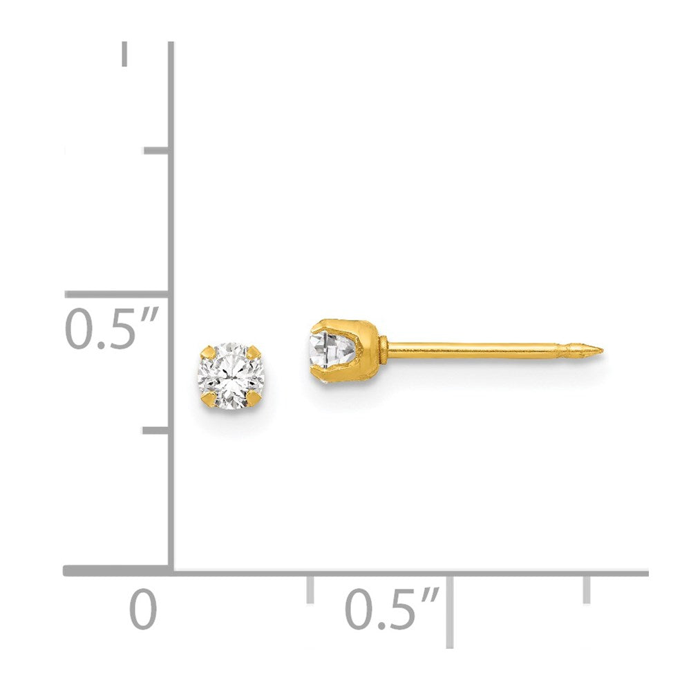 Fashion Inverness 24K Plated April Crystal Birthstone Earrings