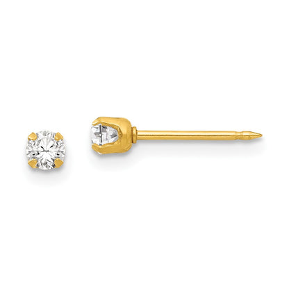 Fashion Inverness 24K Plated April Crystal Birthstone Earrings