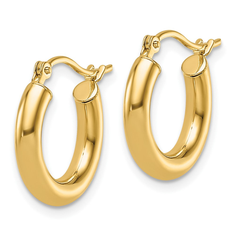 14K Yellow Gold Polished Hoop Earrings