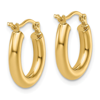 14K Yellow Gold Polished Hoop Earrings