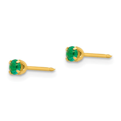 Fashion Inverness 24K Plated May Green Crystal Birthstone Earrings