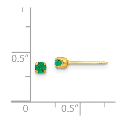 Fashion Inverness 24K Plated May Green Crystal Birthstone Earrings