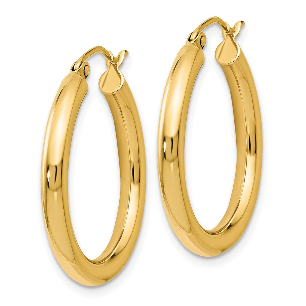 14K Yellow Gold Polished Hoop Earrings