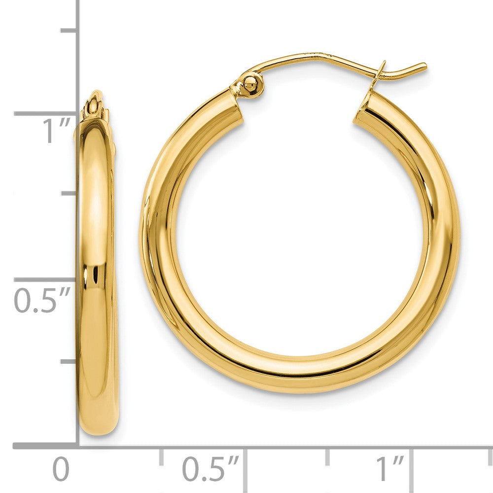 14K Yellow Gold Polished Hoop Earrings