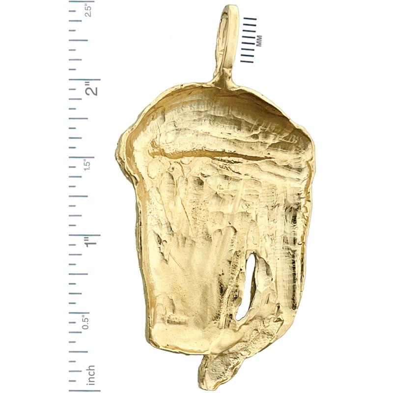 14K Gold 46MM Jesus Christ Head Pendant
