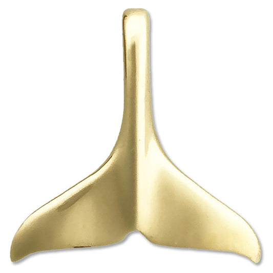 14K Gold Grey Whale Tail Charm Slide