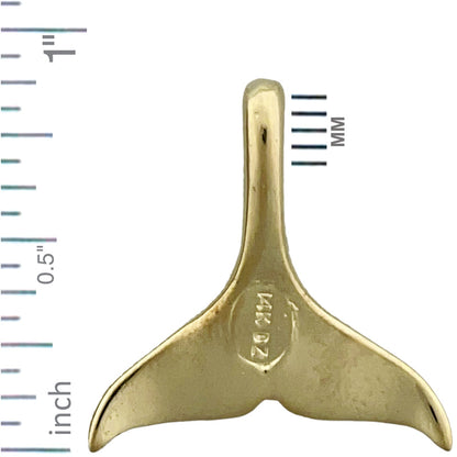 14K Gold Grey Whale Tail Charm Slide