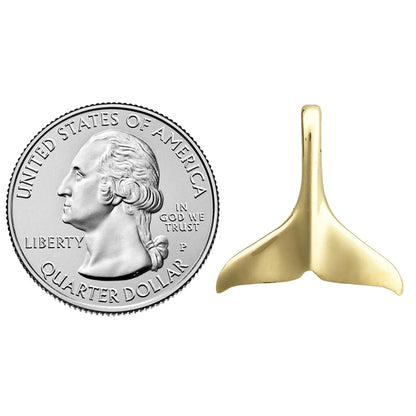 14K Gold Grey Whale Tail Charm Slide