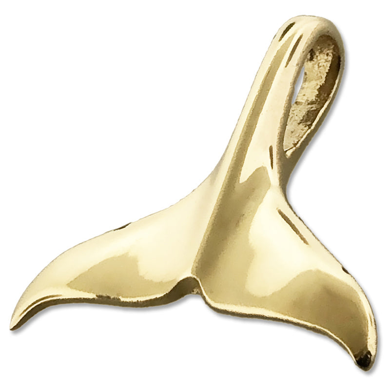 14K Gold Grey Whale Tail Charm Slide
