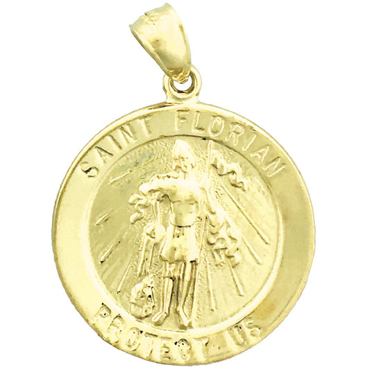 14K Gold Saint Florian Pendant