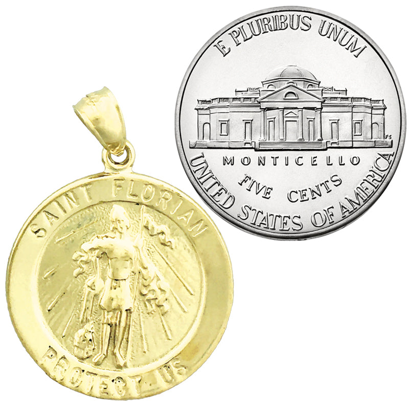 14K Gold Saint Florian Pendant