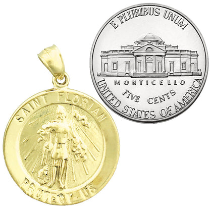 14K Gold Saint Florian Pendant