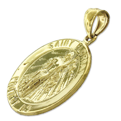 14K Gold Saint Florian Pendant