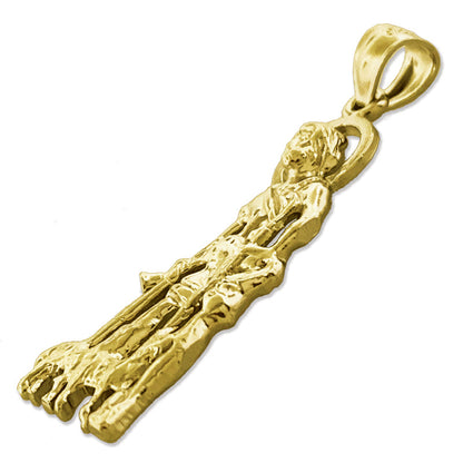 14K Gold 30MM Saint Lazarus Pendant