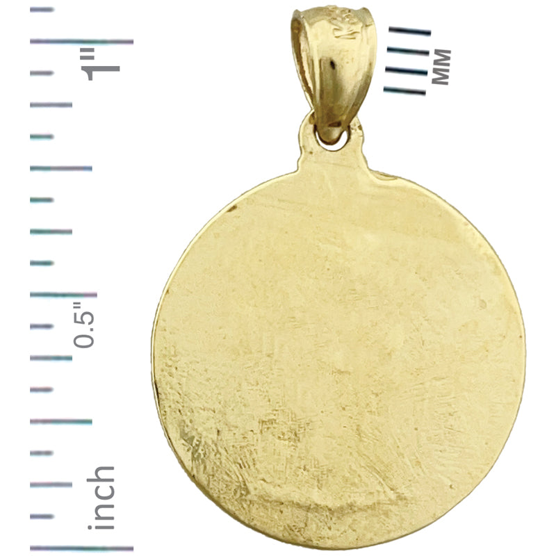 14K Gold 18MM Saint Christopher Pendant