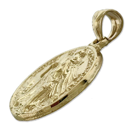 14K Gold 18MM Saint Christopher Pendant