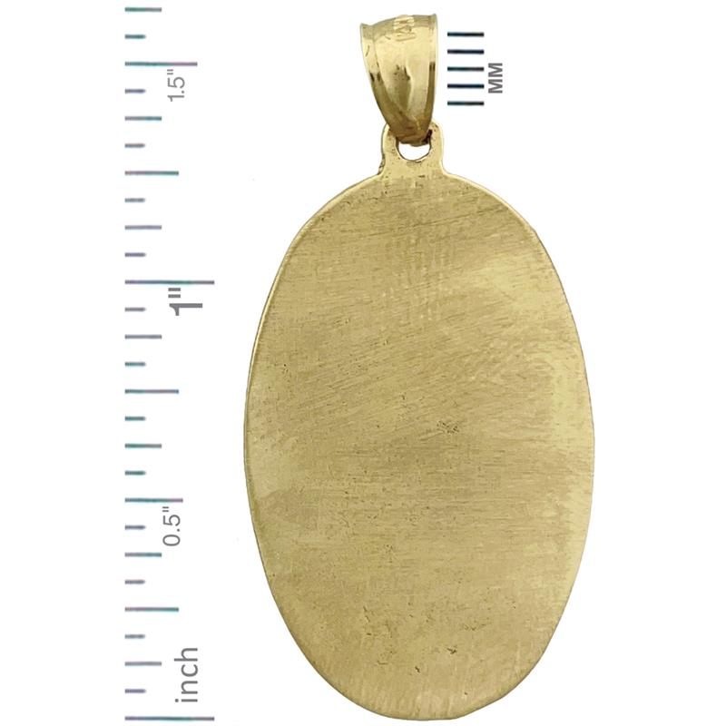 14K Gold Oval Saint Christopher Be My Guide Medallion