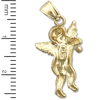 14K Gold Cherub Angel with Trumpet Charm