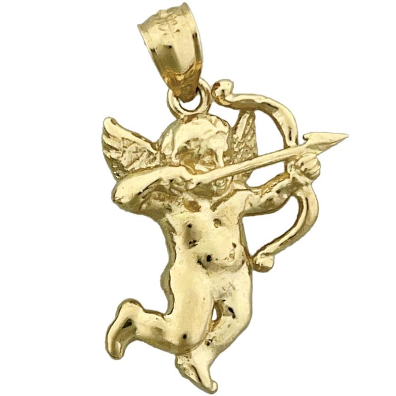 14K Gold Cupid Angel Charm