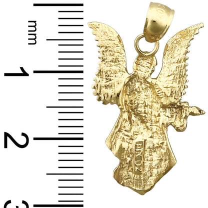 14K Gold 25MM Guardian Angel Pendant