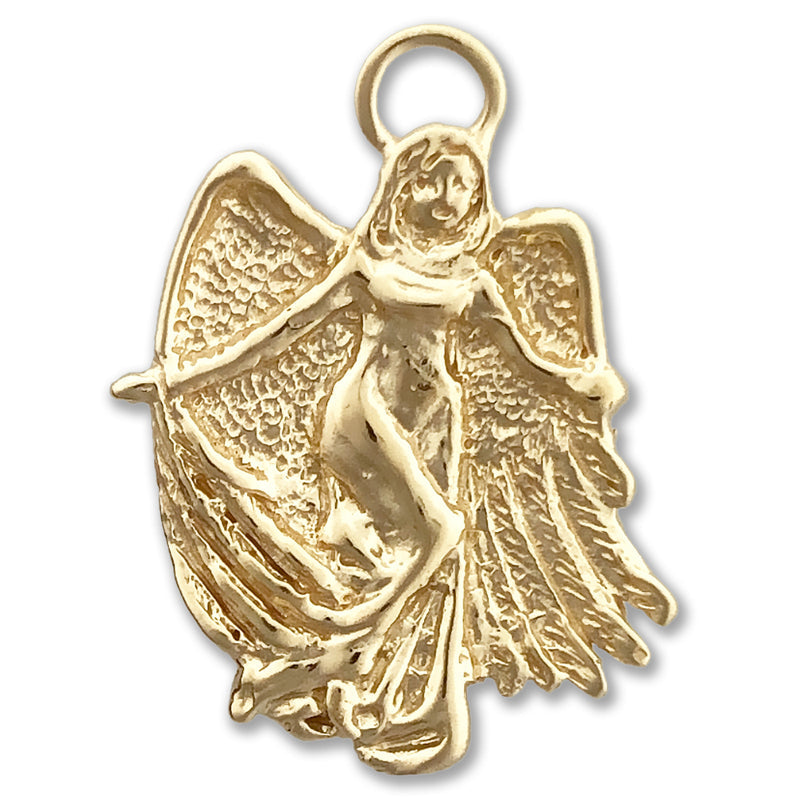 14K Gold Guardian Angel Pendant