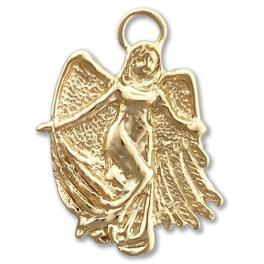 14K Gold Guardian Angel Pendant