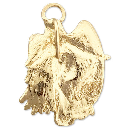 14K Gold Guardian Angel Pendant