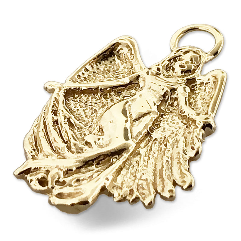 14K Gold Guardian Angel Pendant