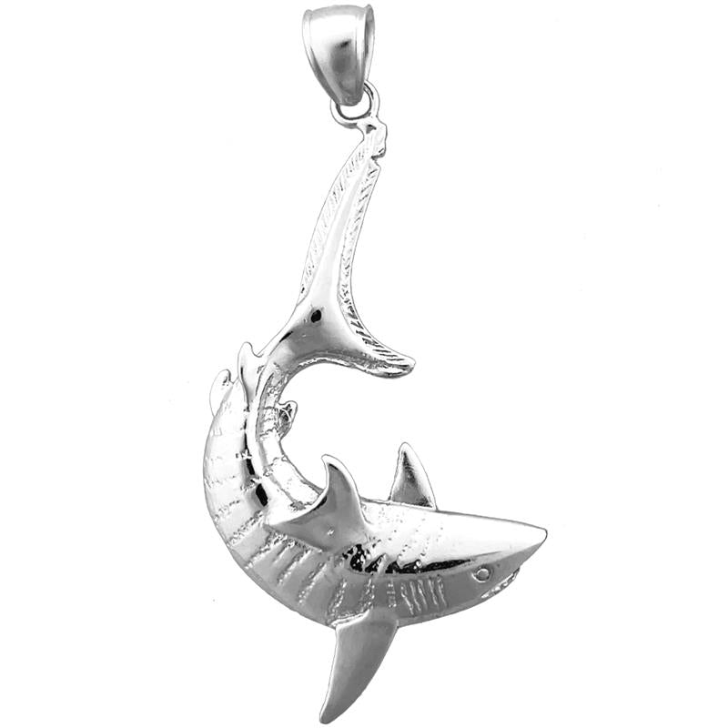 14K Gold Tiger Shark Pendant